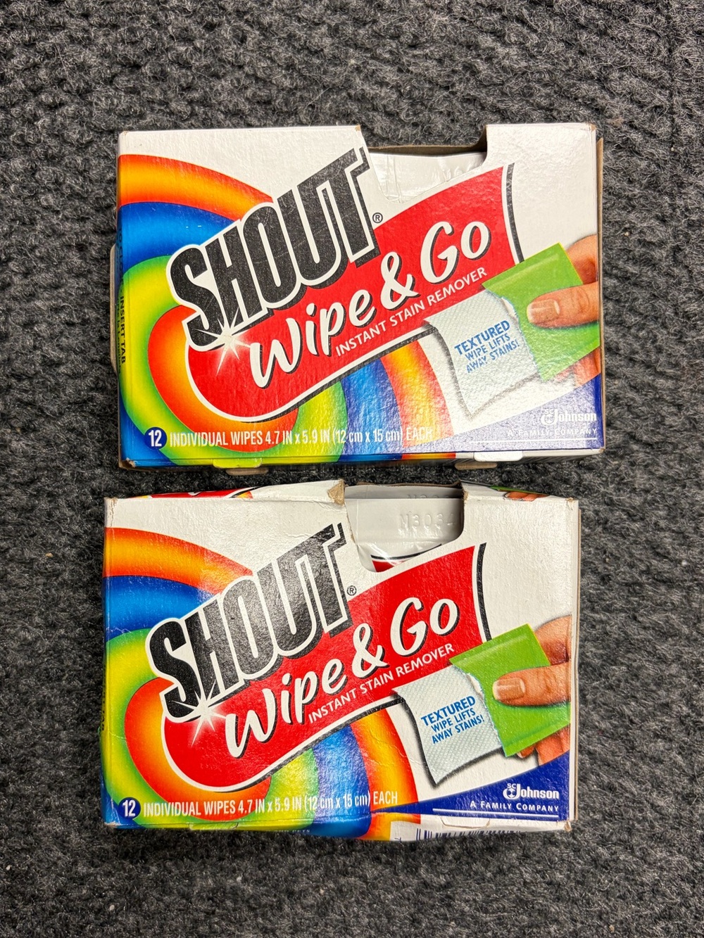 Shout Wipe & Go stain remover wipes 17 total NWT